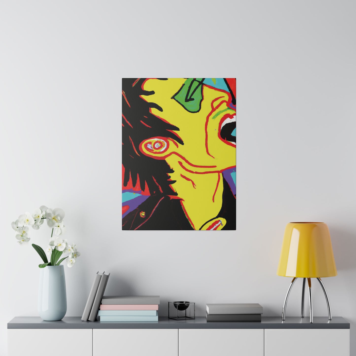 7354H - Rockstar Painting Print | Face | Abstract | Poster | Home Decor | Wall Art | Music Art | Canvas