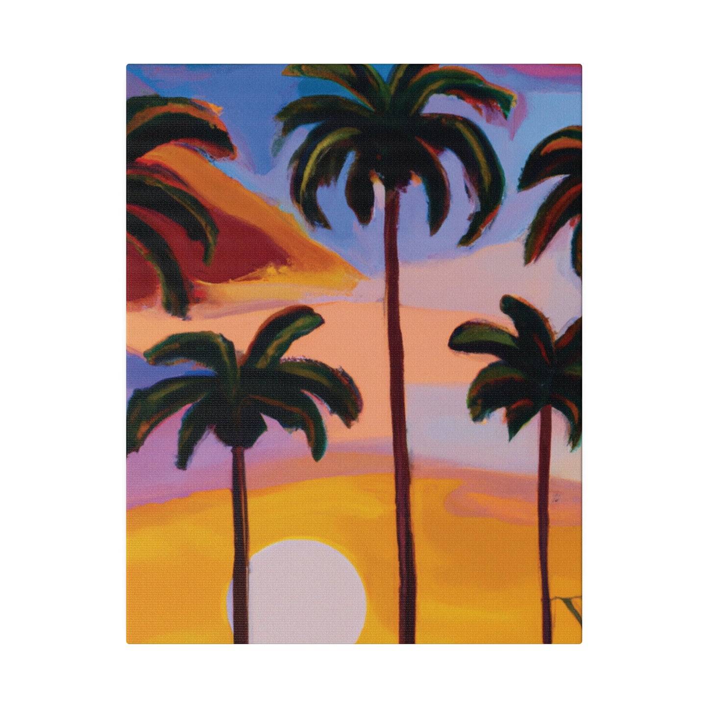 3282K - Miami Beach Sunset Painting Print | Miami | Beach | Sunset | Poster | Home Decor | Wall Art | Canvas