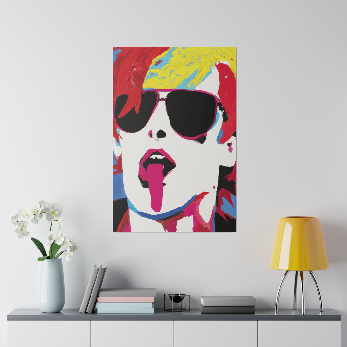 8381F - Rockstar Painting Print | Face | Abstract | Poster | Home Decor | Wall Art | Music Art | Canvas