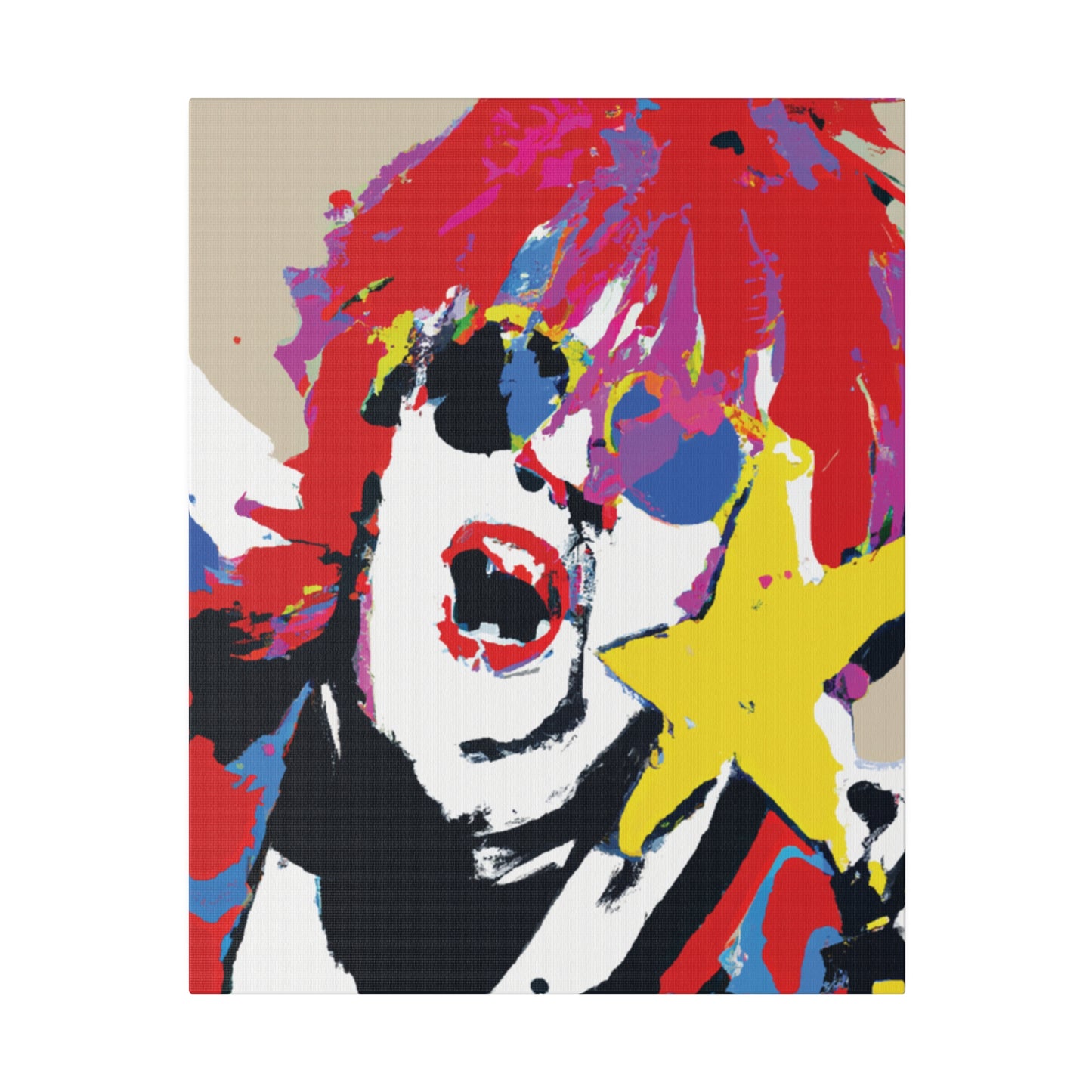 8717H - Rockstar Painting Print | Face | Abstract | Poster | Home Decor | Wall Art | Music Art | Canvas