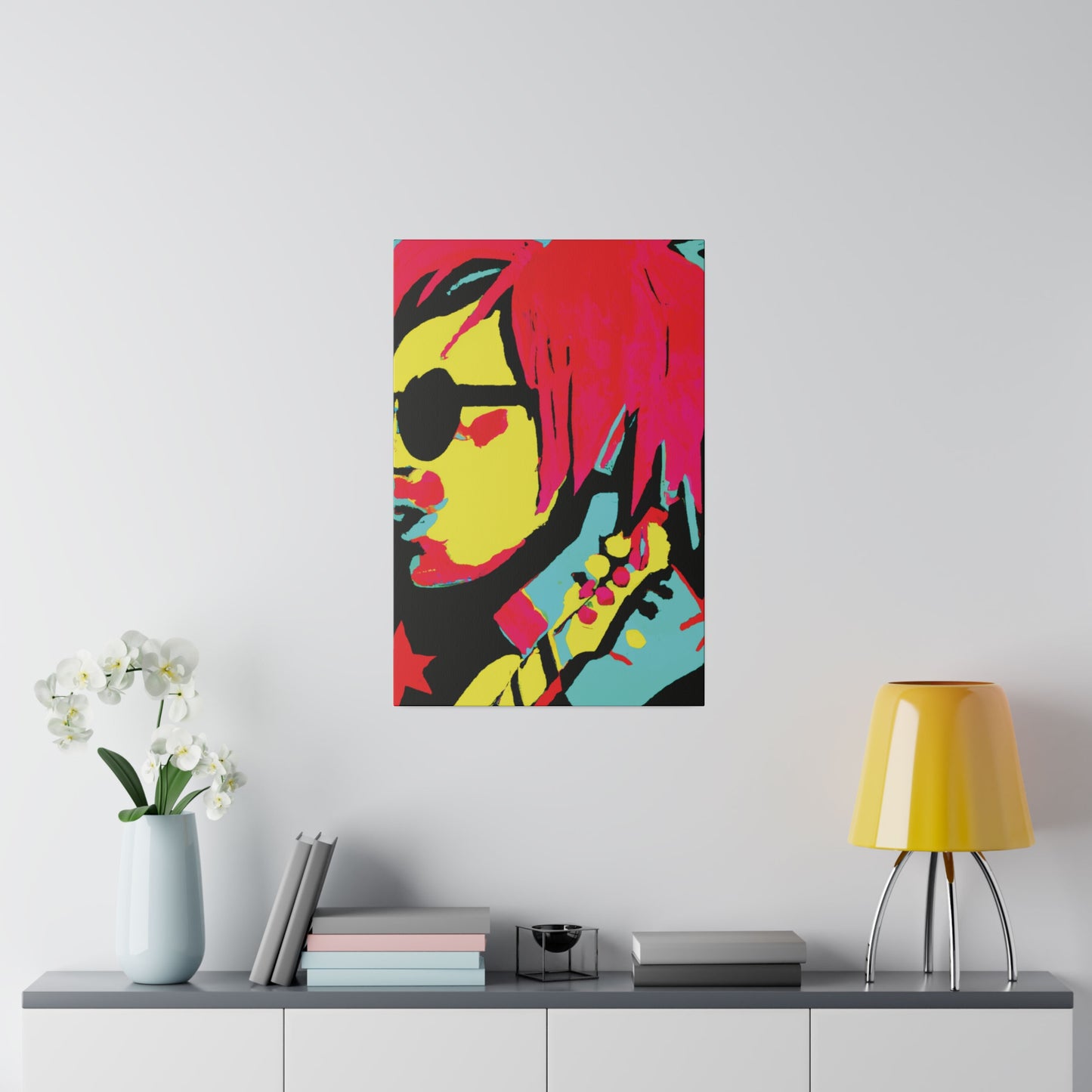 8972Y - Rockstar Painting Print | Face | Abstract | Poster | Home Decor | Wall Art | Music Art | Canvas