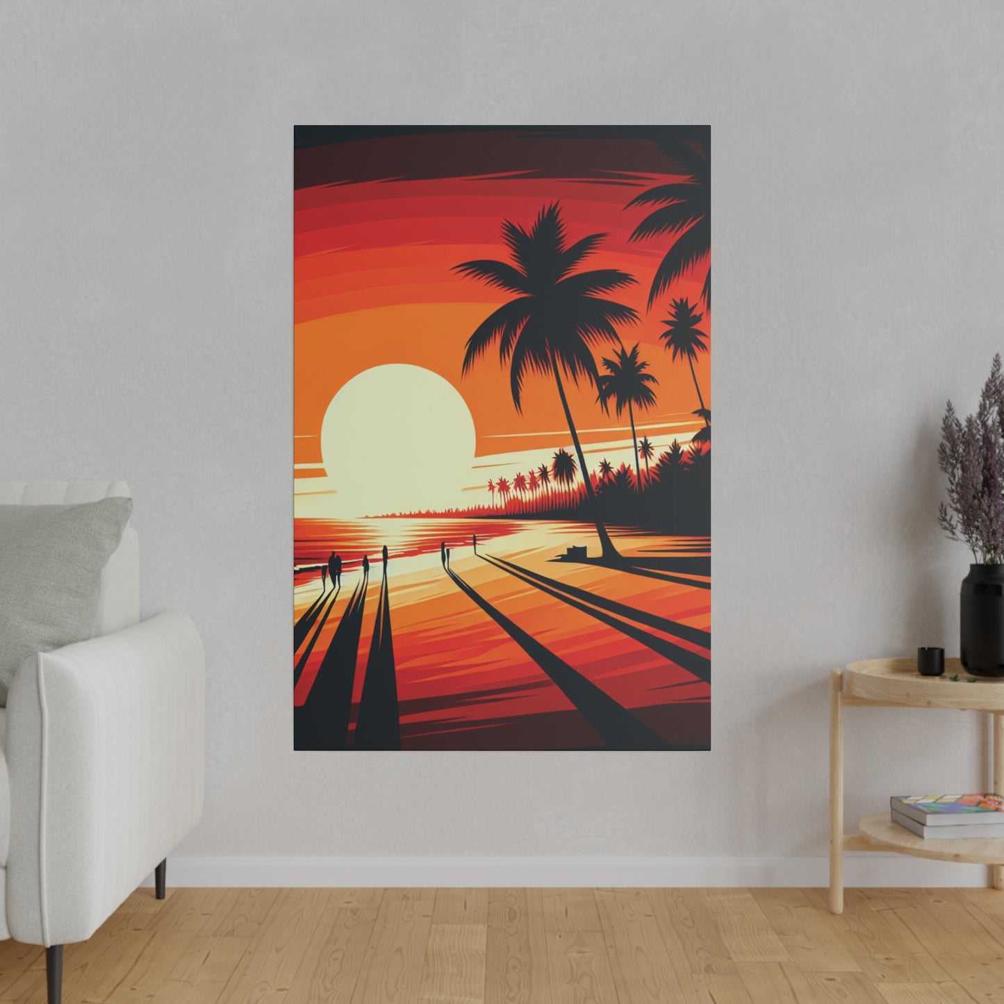 7306Z - miami beach art, sunset background, ocean art work, beach art work, sunset designs, miami beach painting, miami beach print