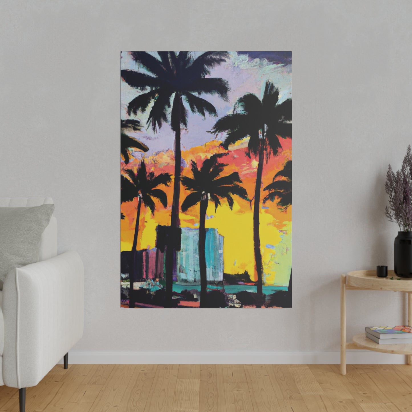 10266L - Miami Beach Sunset Painting Print | Miami | Beach | Sunset | Poster | Home Decor | Wall Art | Canvas