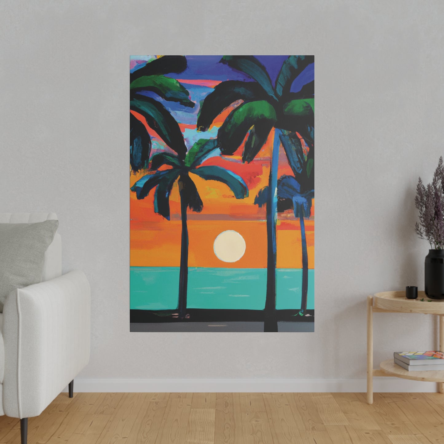 4567C - Miami Beach Sunset Painting Print | Miami | Beach | Sunset | Poster | Home Decor | Wall Art | Canvas