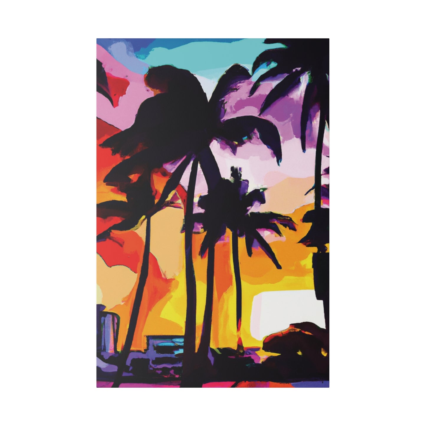 3987G - Miami Beach Sunset Painting Print | Miami | Beach | Sunset | Poster | Home Decor | Wall Art | Canvas