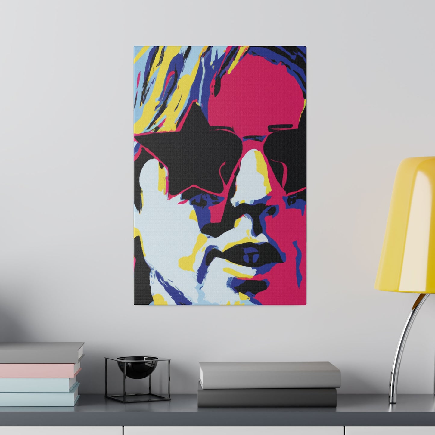 7183B - Rockstar Painting Print | Face | Abstract | Poster | Home Decor | Wall Art | Music Art | Canvas