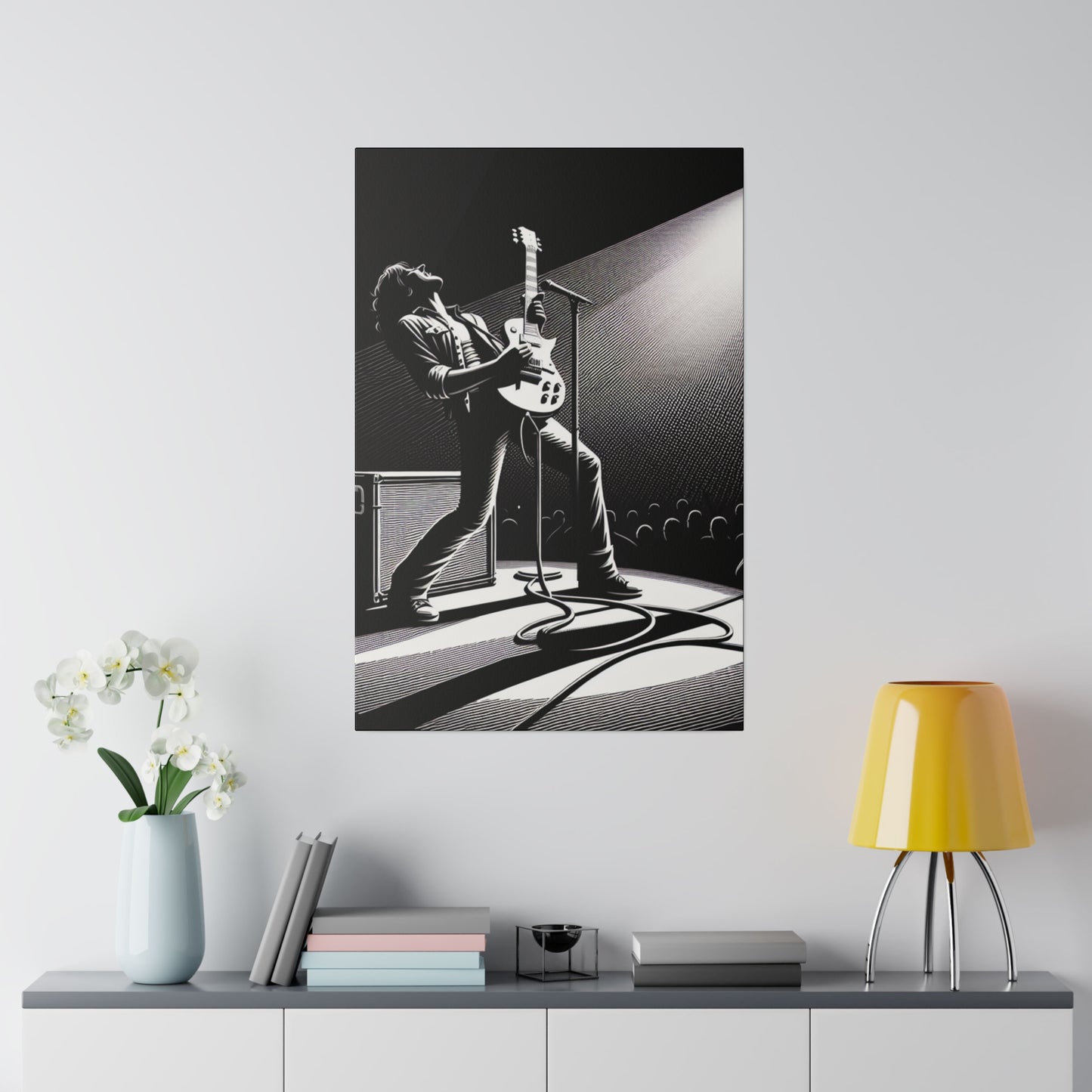 3372J - music art work, rockstar gifts, musician gift ideas, guitar art work, guitar artwork, guitar wall art canvas, playing guitar, decor