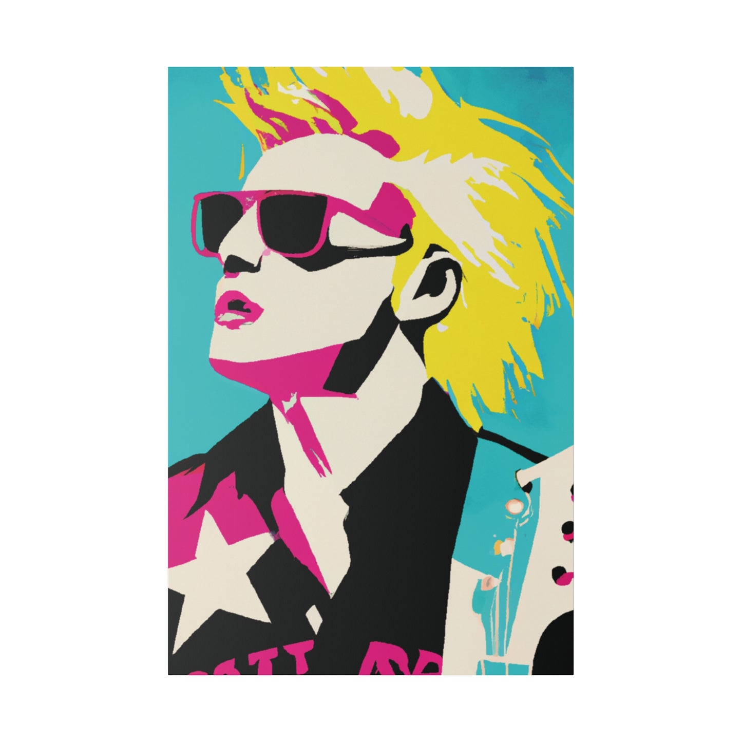 7309X - Rockstar Painting Print | Face | Abstract | Poster | Home Decor | Wall Art | Music Art | Canvas