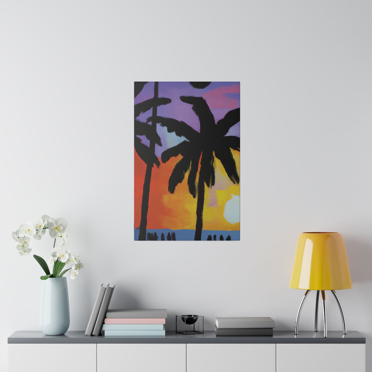 8594V - Miami Beach Sunset Painting Print | Miami | Beach | Sunset | Poster | Home Decor | Wall Art | Canvas