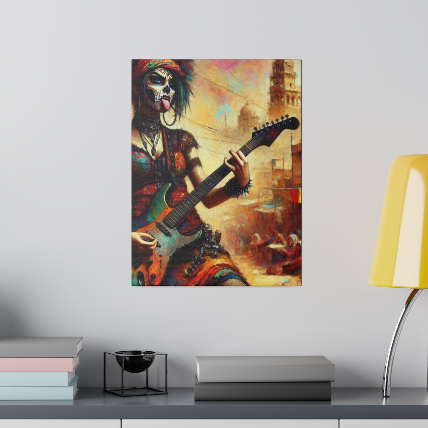 3752F - Rockstar Oil Painting Style Print | Poster | Home Decor | Wall Art | Music Art | Canvas