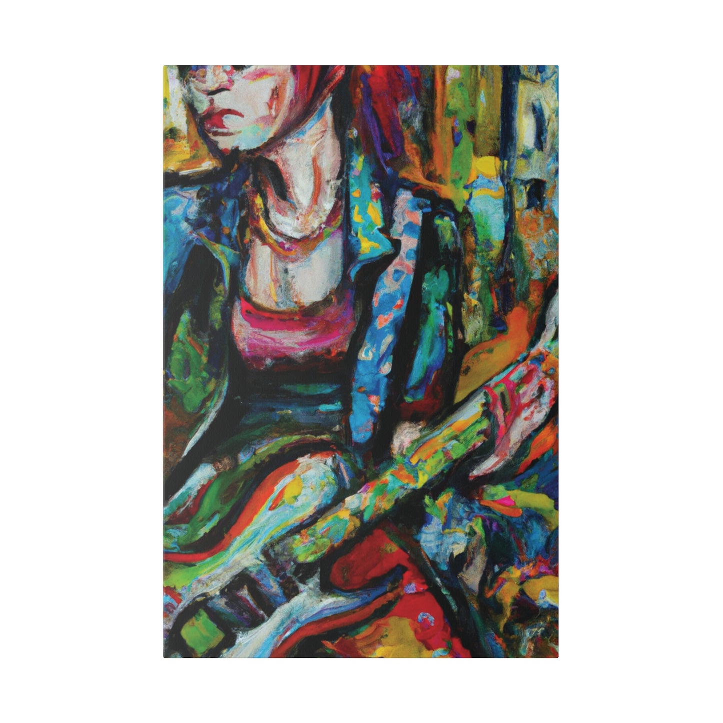 5376X - Rockstar Oil Painting Style Print | Poster | Home Decor | Wall Art | Music Art | Canvas