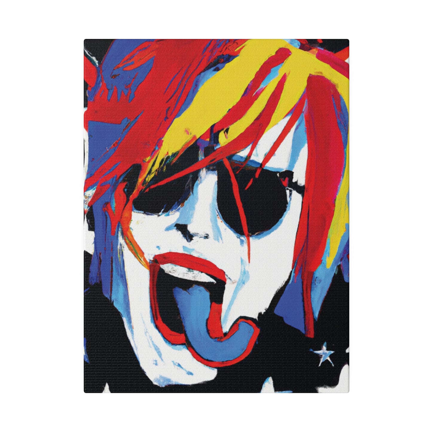 5376Y - Rockstar Painting Print | Face | Abstract | Poster | Home Decor | Wall Art | Music Art | Canvas