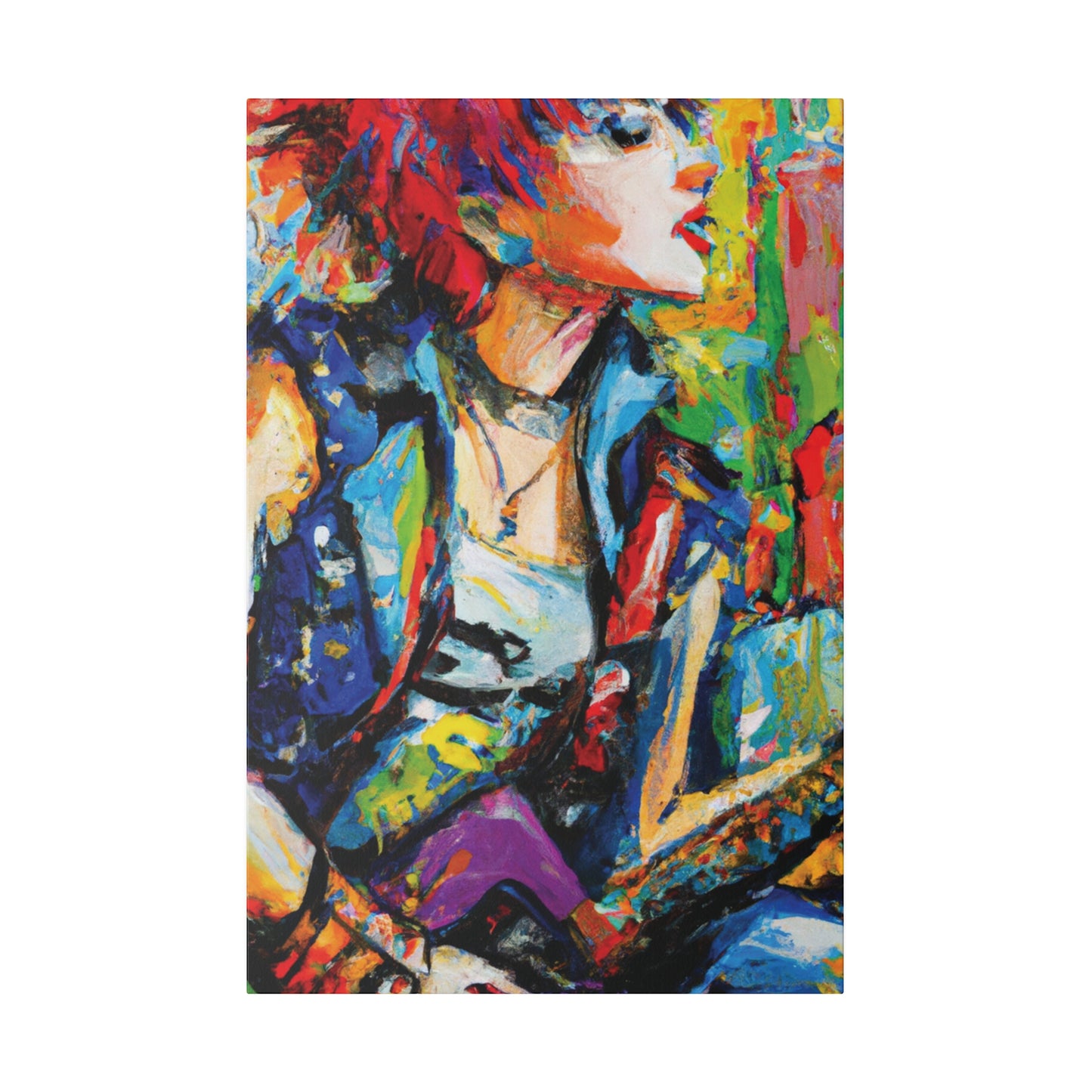 1135V - Rockstar Oil Painting Style Print | Poster | Home Decor | Wall Art | Music Art | Canvas