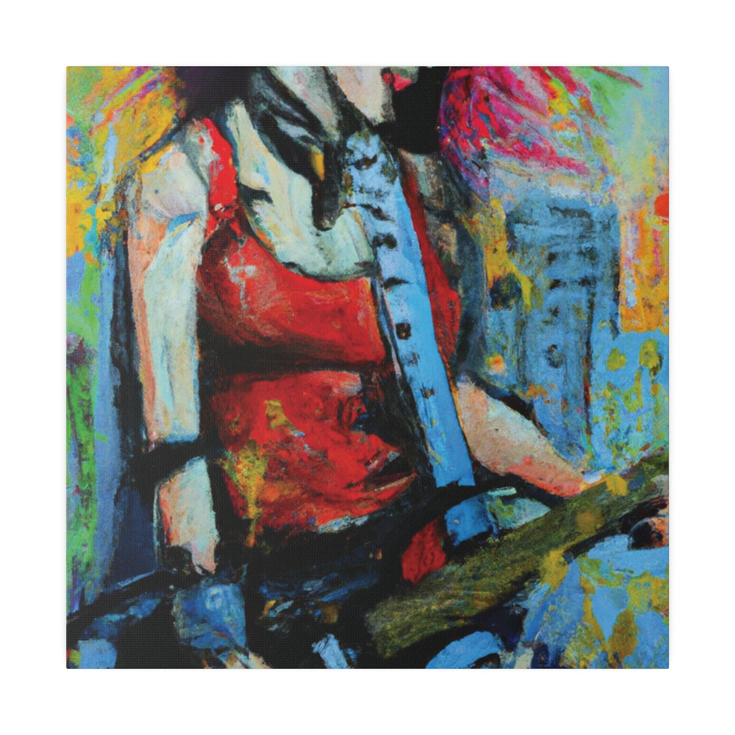 8424V - Rockstar Oil Painting Style Print | Poster | Home Decor | Wall Art | Music Art | Canvas