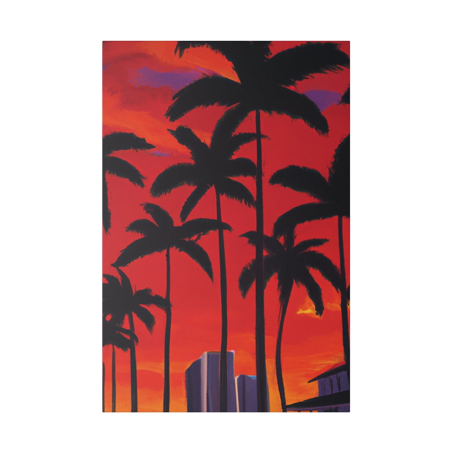 7261M - Miami Beach Sunset Painting Print | Miami | Beach | Sunset | Poster | Home Decor | Wall Art | Canvas