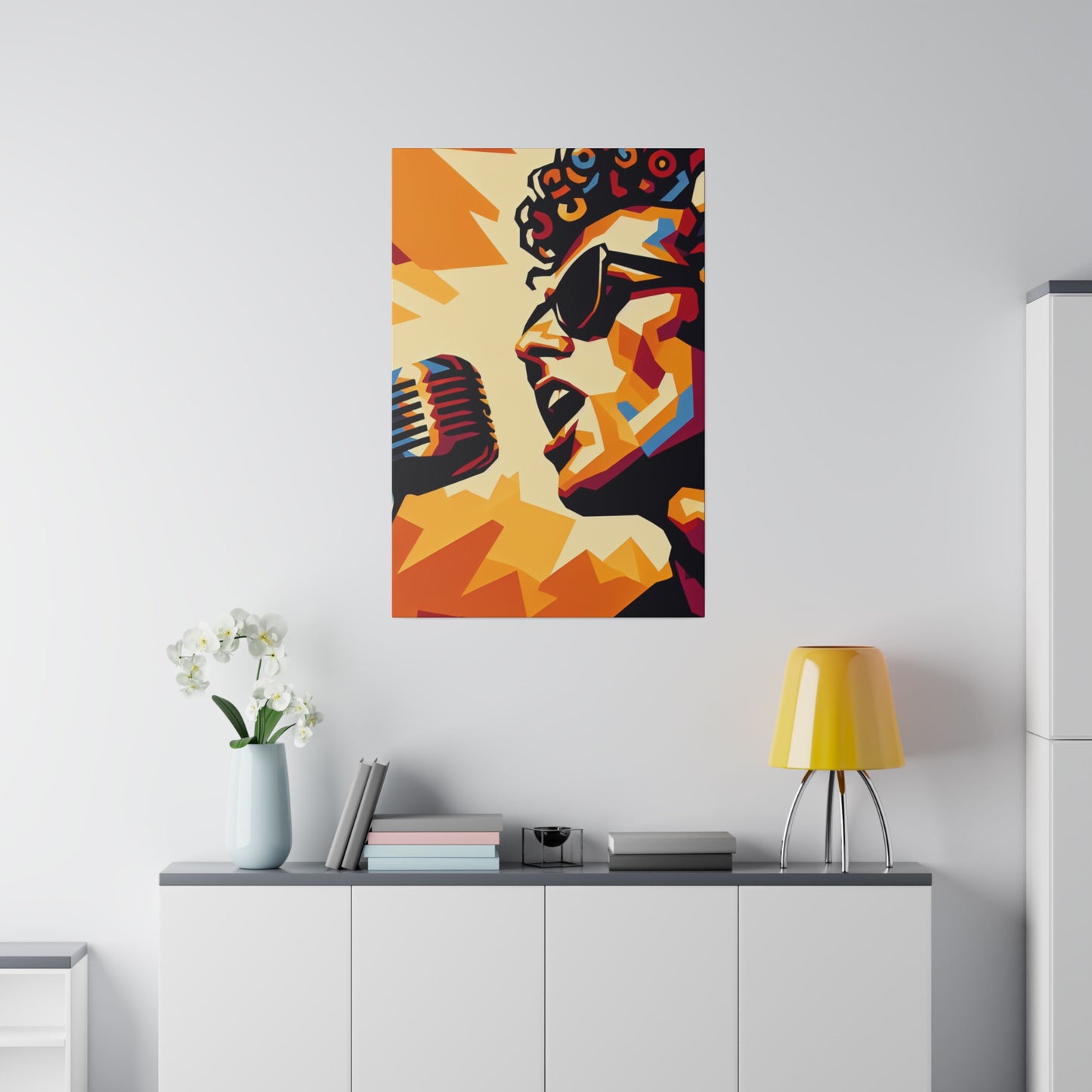 6723Z - Rockstar Painting Print | Face | Abstract | Poster | Home Decor | Wall Art | Music Art | Canvas