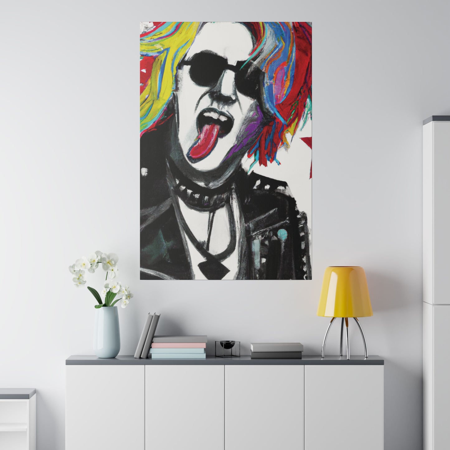 5679K - Rockstar Painting Print | Face | Abstract | Poster | Home Decor | Wall Art | Music Art | Canvas