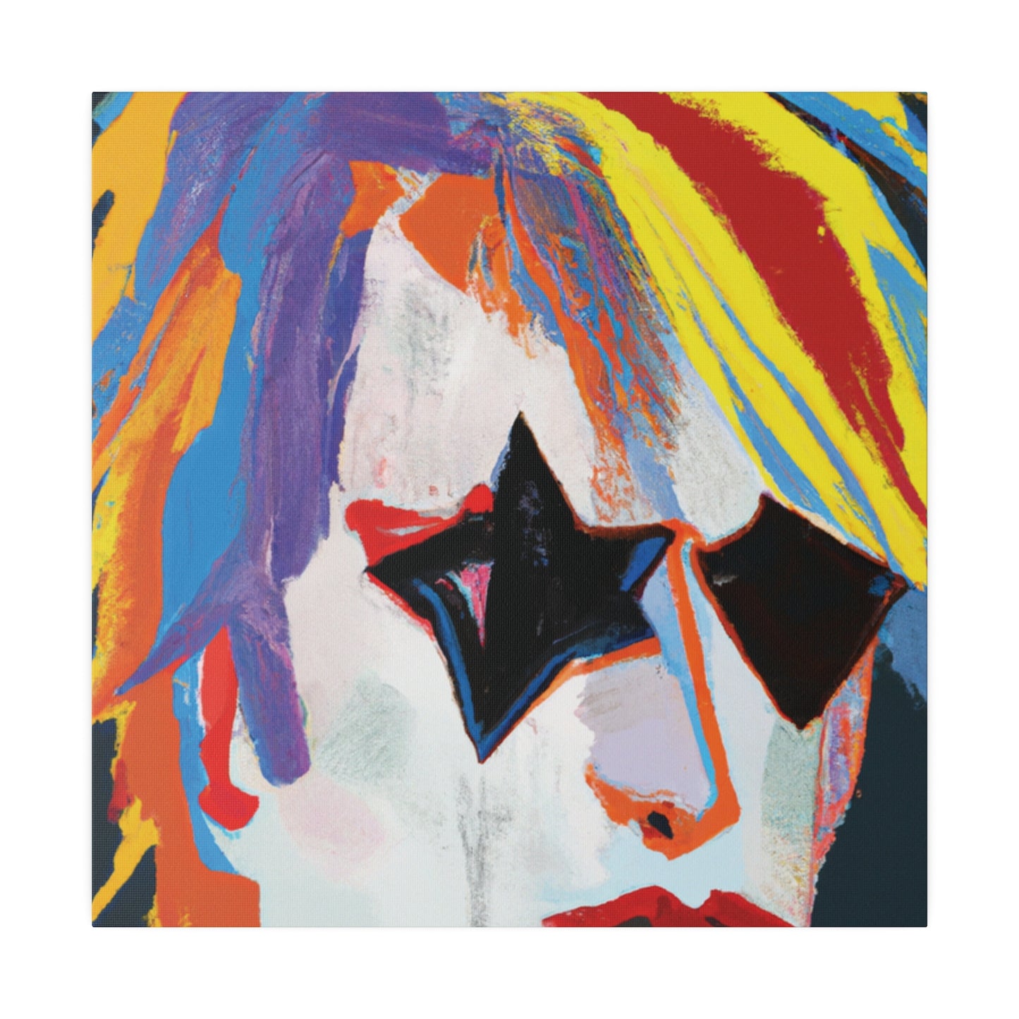 5673A - Rockstar Painting Print | Face | Abstract | Poster | Home Decor | Wall Art | Music Art | Canvas