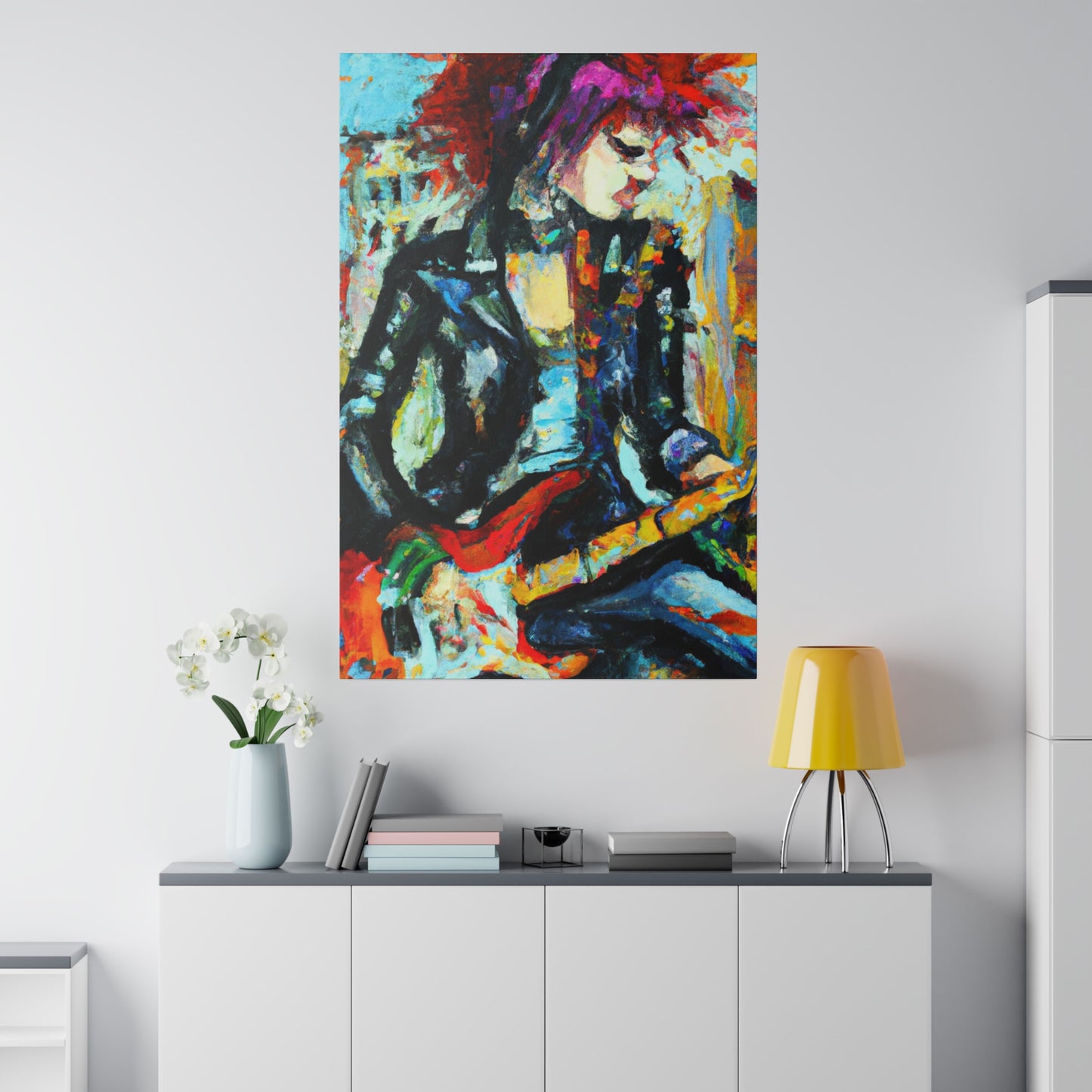 5127K - Rockstar Oil Painting Style Print | Poster | Home Decor | Wall Art | Music Art | Canvas