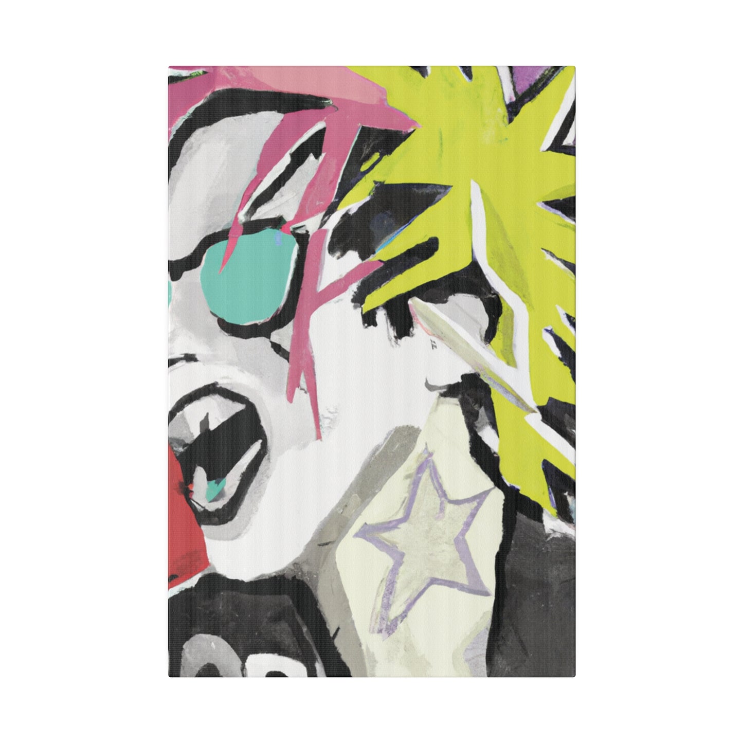 9589K - Rockstar Painting Print | Face | Abstract | Poster | Home Decor | Wall Art | Music Art | Canvas