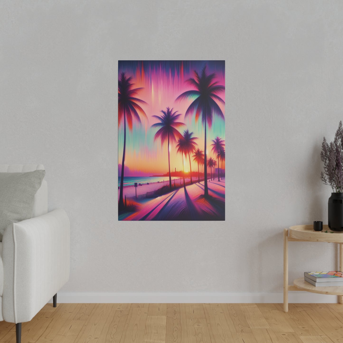 7892Z - miami beach art, sunset background, ocean art work, beach art work, sunset designs, miami beach painting, miami beach print