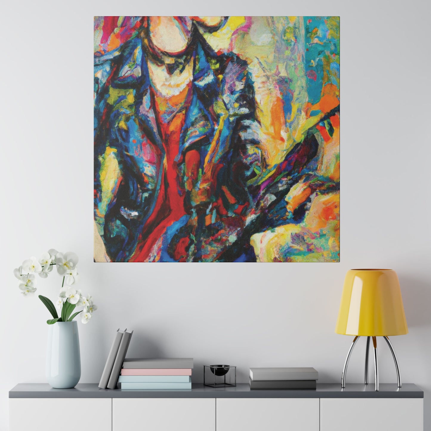 3154V - Rockstar Oil Painting Style Print | Poster | Home Decor | Wall Art | Music Art | Canvas