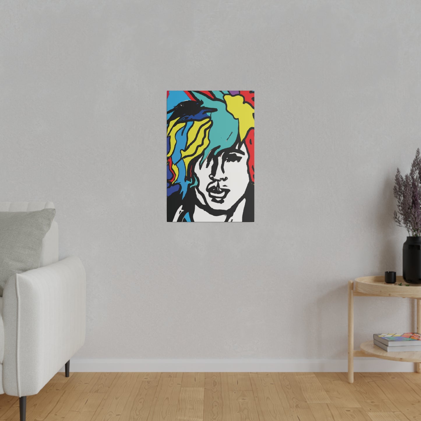 7456M - Rockstar Painting Print | Face | Abstract | Poster | Home Decor | Wall Art | Music Art | Canvas