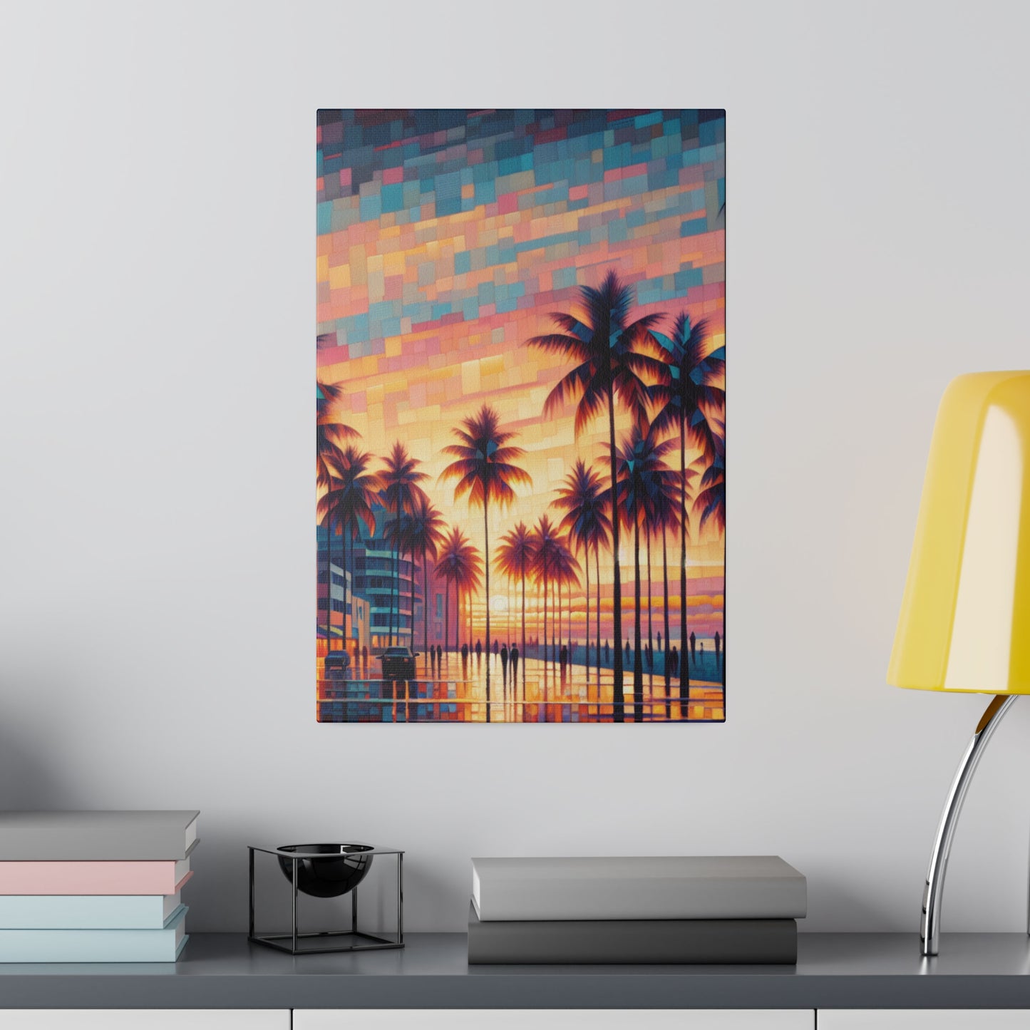 8263Z - miami beach art, sunset background, ocean art work, beach art work, sunset designs, miami beach painting, miami beach print