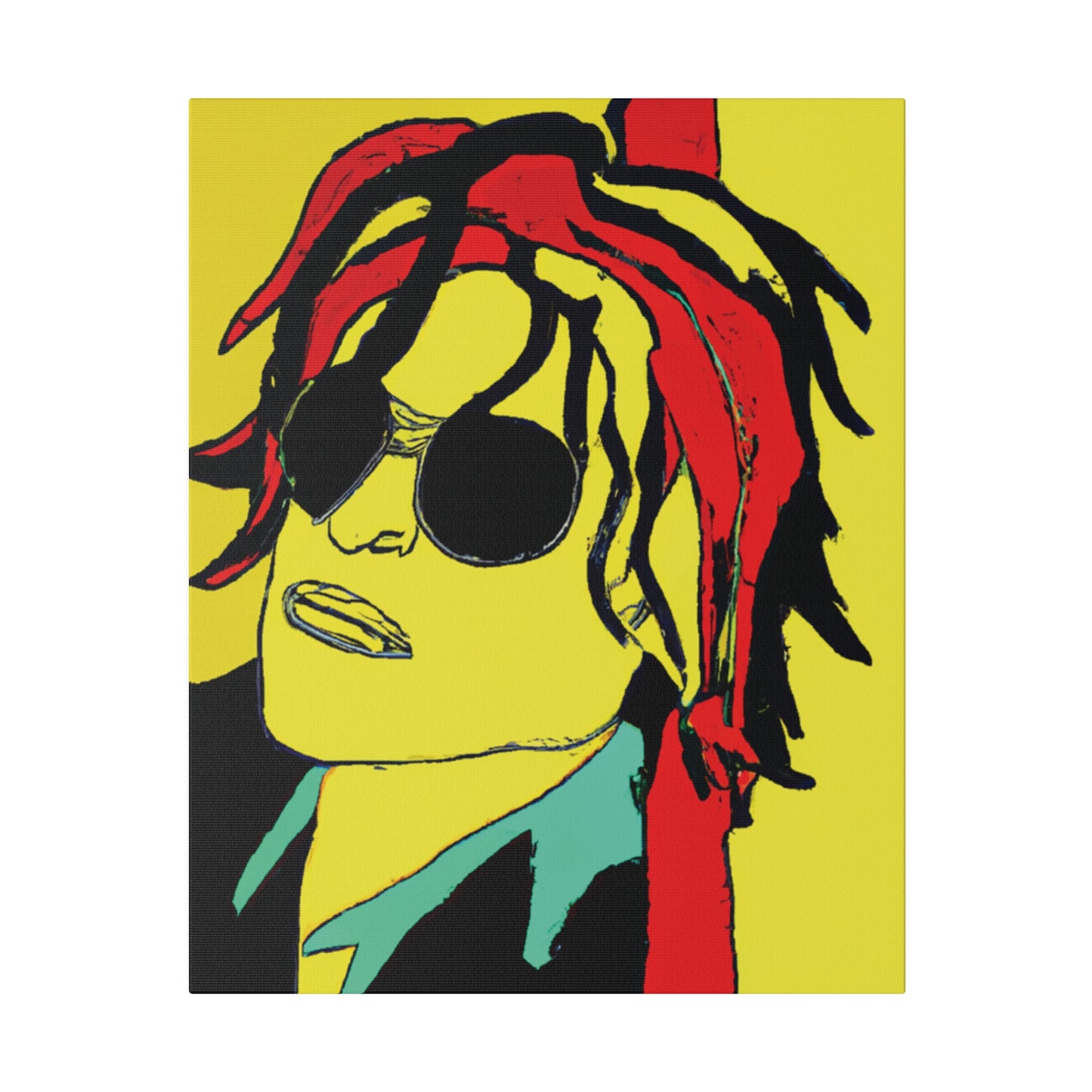 4551W - Rockstar Painting Print | Face | Abstract | Poster | Home Decor | Wall Art | Music Art | Canvas