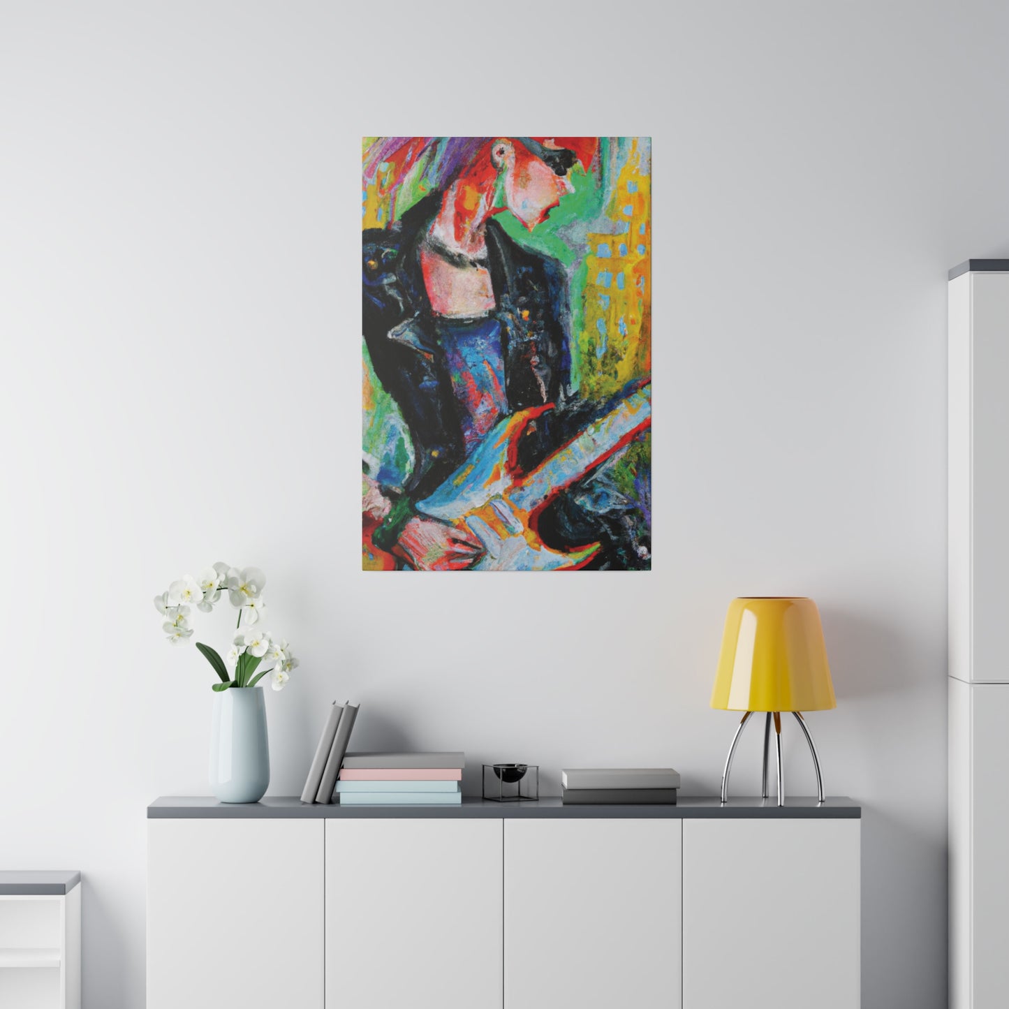 2036Q - Rockstar Oil Painting Style Print | Poster | Home Decor | Wall Art | Music Art | Canvas