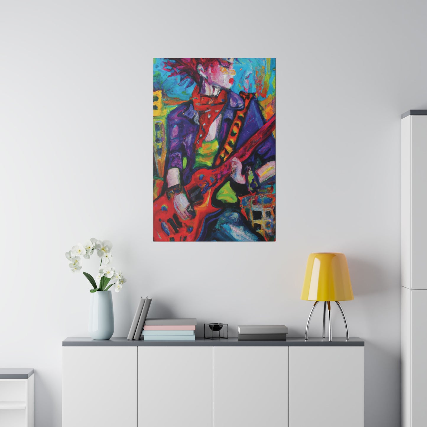 9529Y - Rockstar Oil Painting Style Print | Poster | Home Decor | Wall Art | Music Art | Canvas