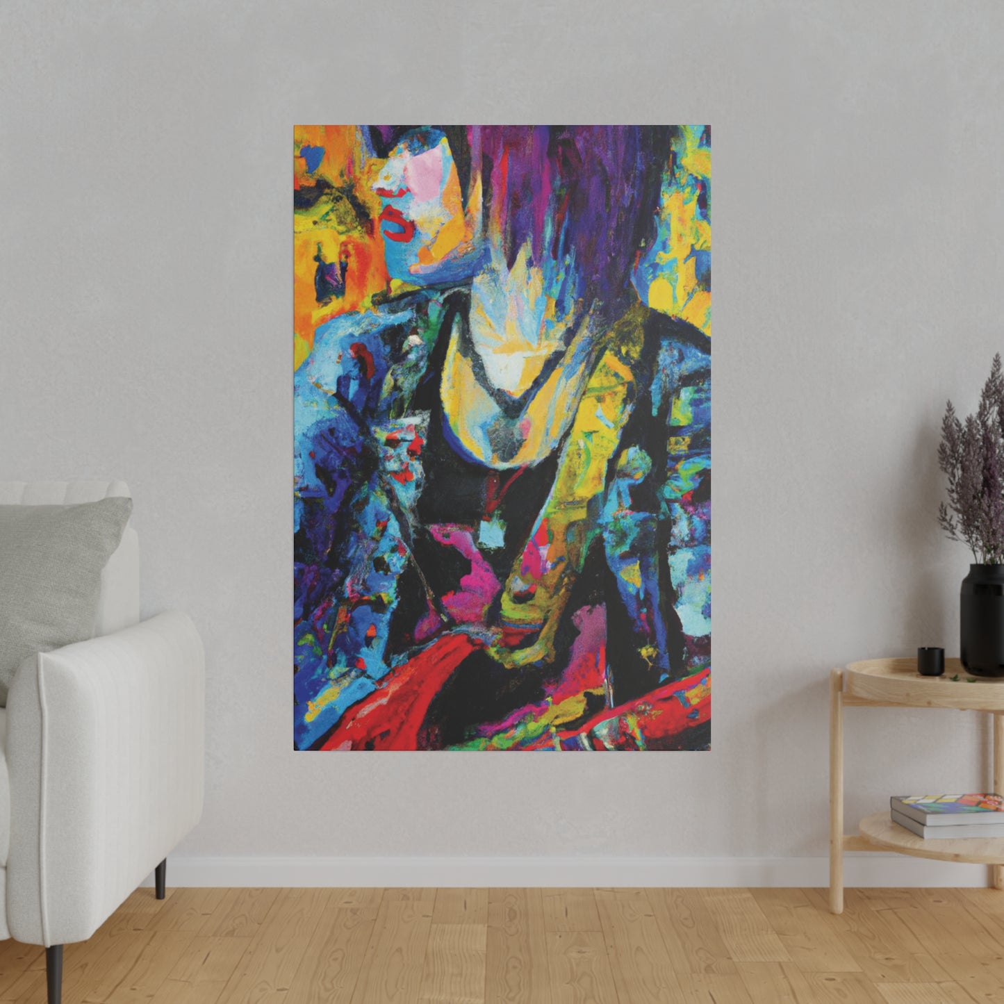 9756Z - Rockstar Oil Painting Style Print | Poster | Home Decor | Wall Art | Music Art | Canvas