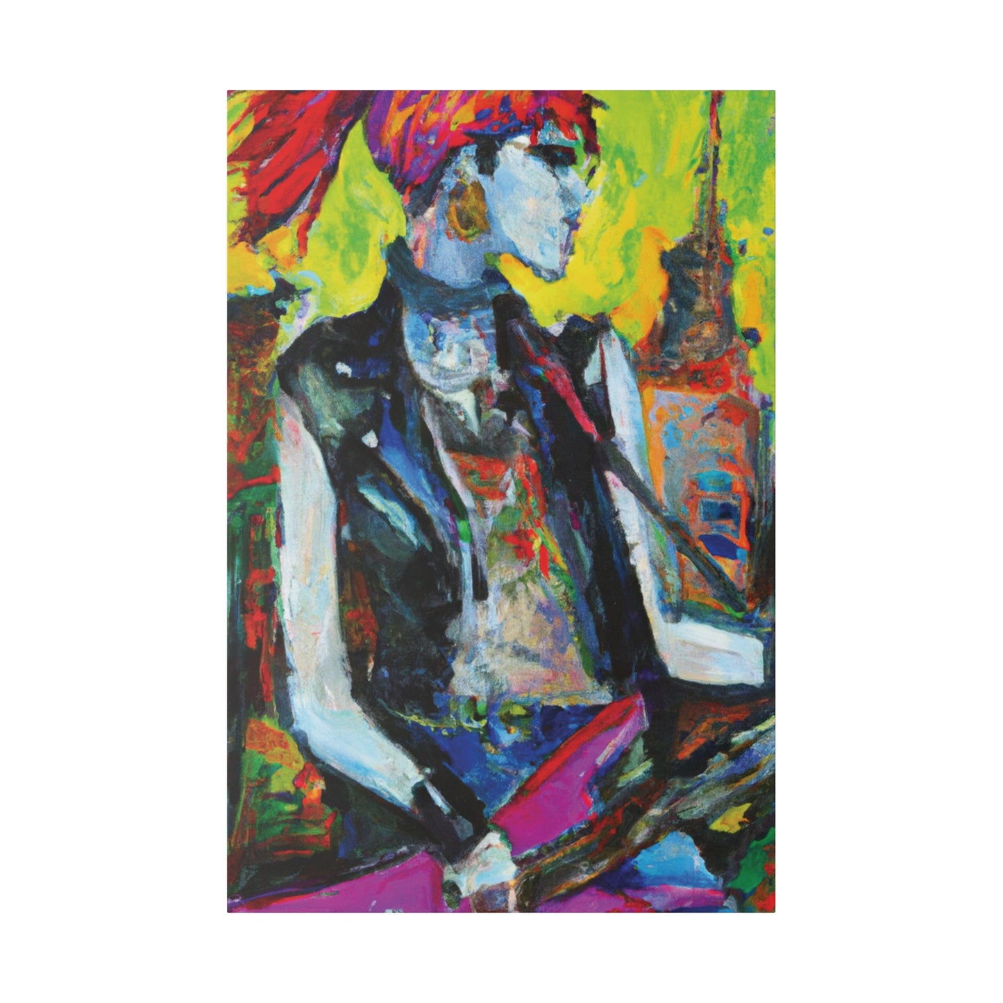 7349W - Rockstar Oil Painting Style Print | Poster | Home Decor | Wall Art | Music Art | Canvas