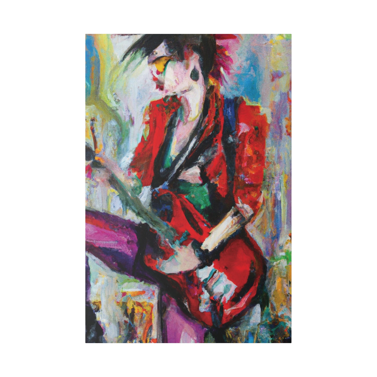 7962V - Rockstar Oil Painting Style Print | Poster | Home Decor | Wall Art | Music Art | Canvas