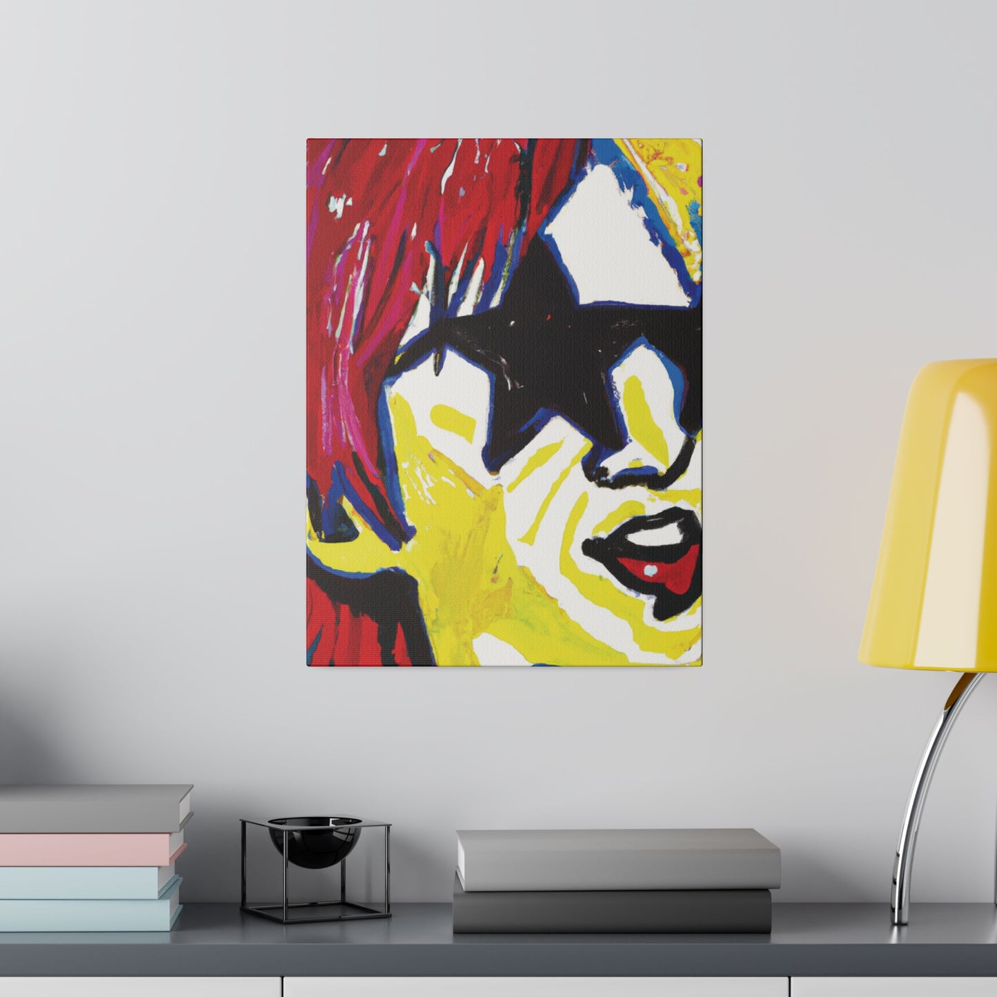 7485G - Rockstar Painting Print | Face | Abstract | Poster | Home Decor | Wall Art | Music Art | Canvas