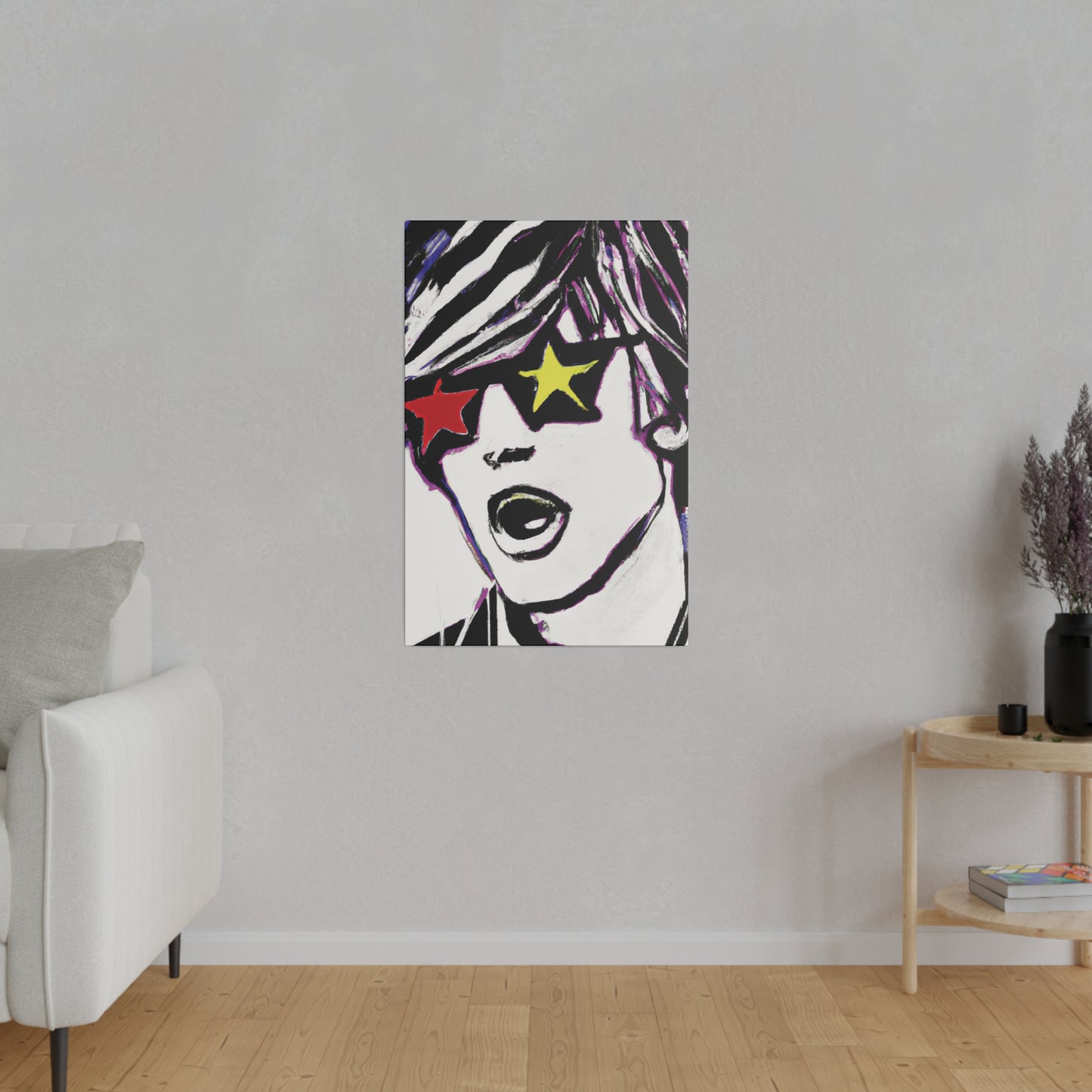 4532A - Rockstar Painting Print | Face | Abstract | Poster | Home Decor | Wall Art | Music Art | Canvas