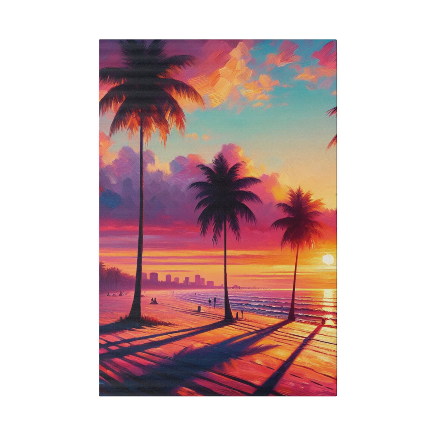 3796Q - miami beach art, sunset background, ocean art work, beach art work, sunset designs, miami beach painting, miami beach print