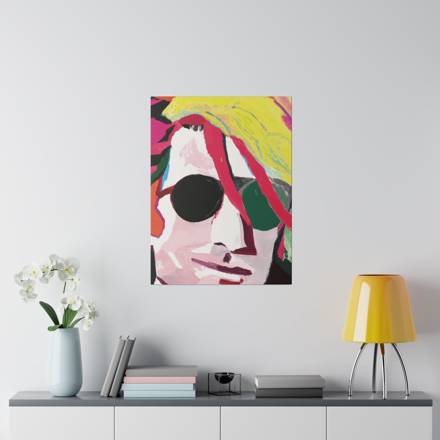 834Y - Rockstar Painting Print | Face | Abstract | Poster | Home Decor | Wall Art | Music Art | Canvas