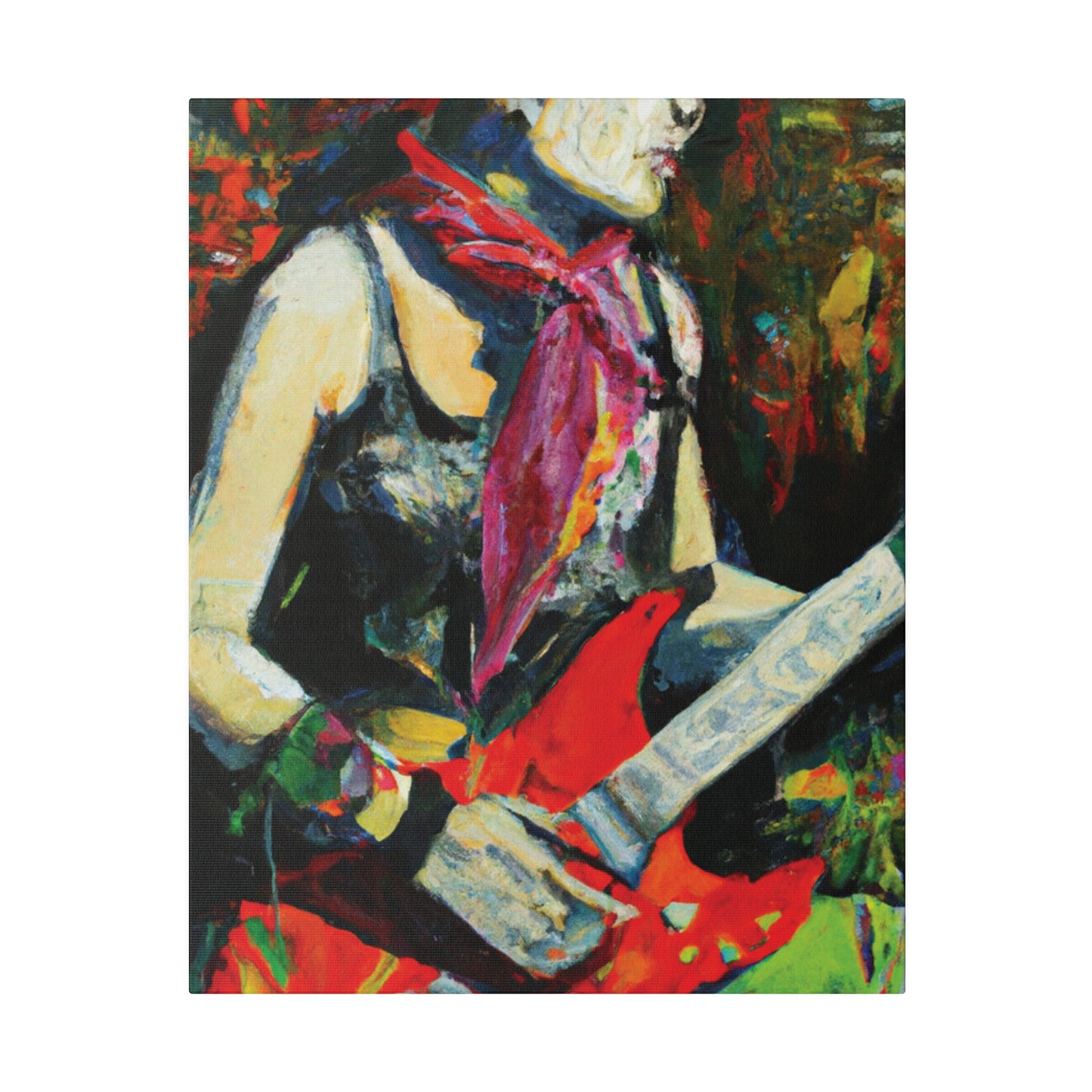 7203Q - Rockstar Oil Painting Style Print | Poster | Home Decor | Wall Art | Music Art | Canvas