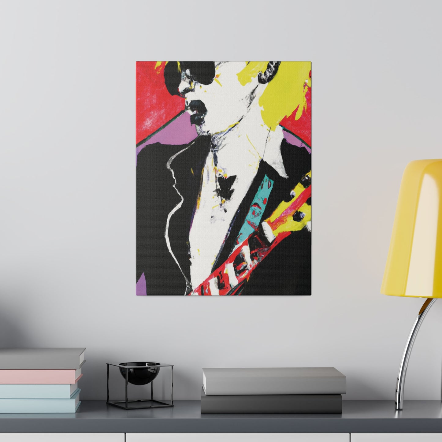 3073T - Rockstar Painting Print | Face | Abstract | Poster | Home Decor | Wall Art | Music Art | Canvas