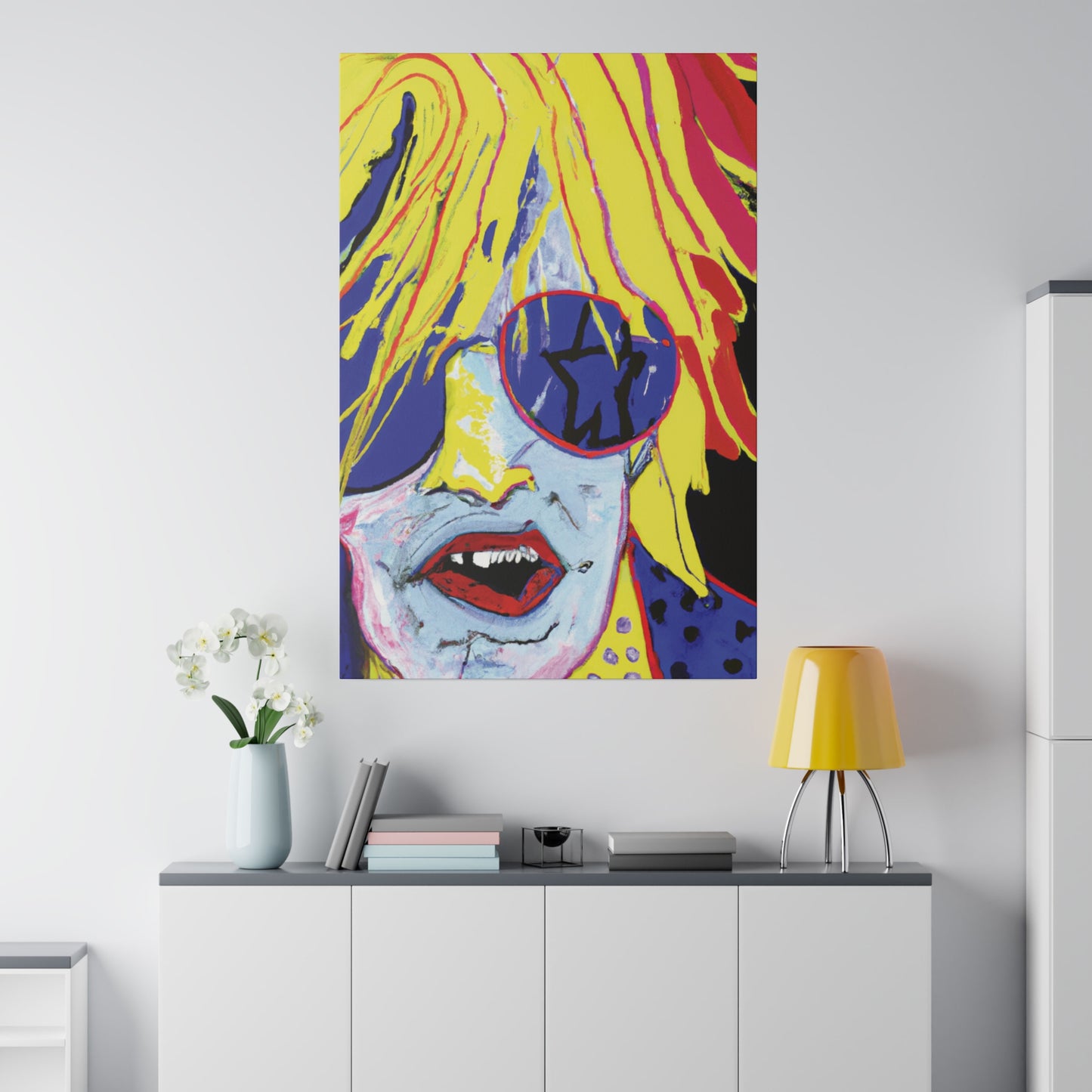 8742G - Rockstar Painting Print | Face | Abstract | Poster | Home Decor | Wall Art | Music Art | Canvas