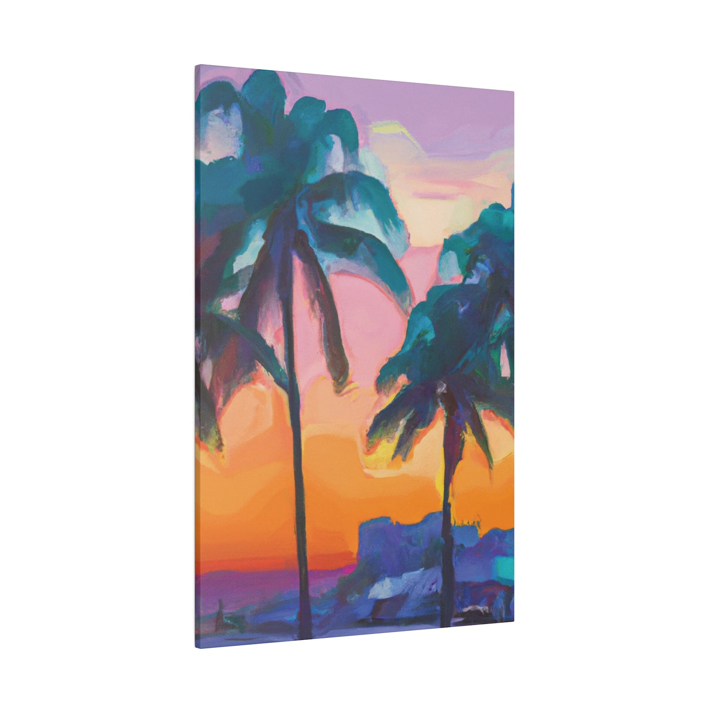 6494M - Miami Beach Sunset Painting Print | Miami | Beach | Sunset | Poster | Home Decor | Wall Art | Canvas