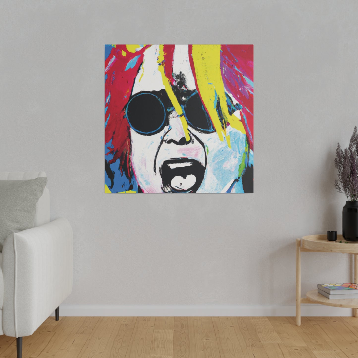 9456X - Rockstar Painting Print | Face | Abstract | Poster | Home Decor | Wall Art | Music Art | Canvas