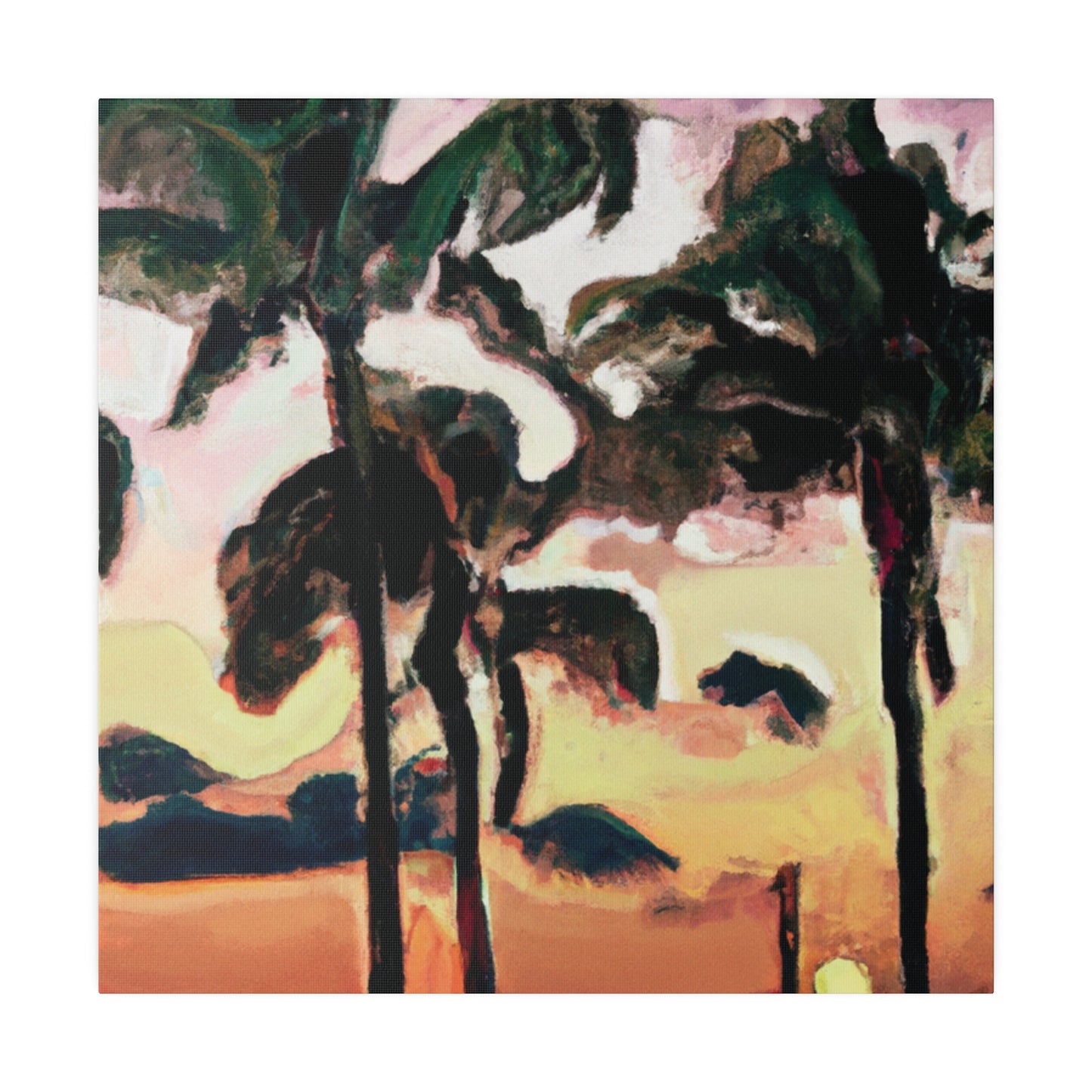 8274F - Miami Beach Sunset Painting Print | Miami | Beach | Sunset | Poster | Home Decor | Wall Art | Canvas