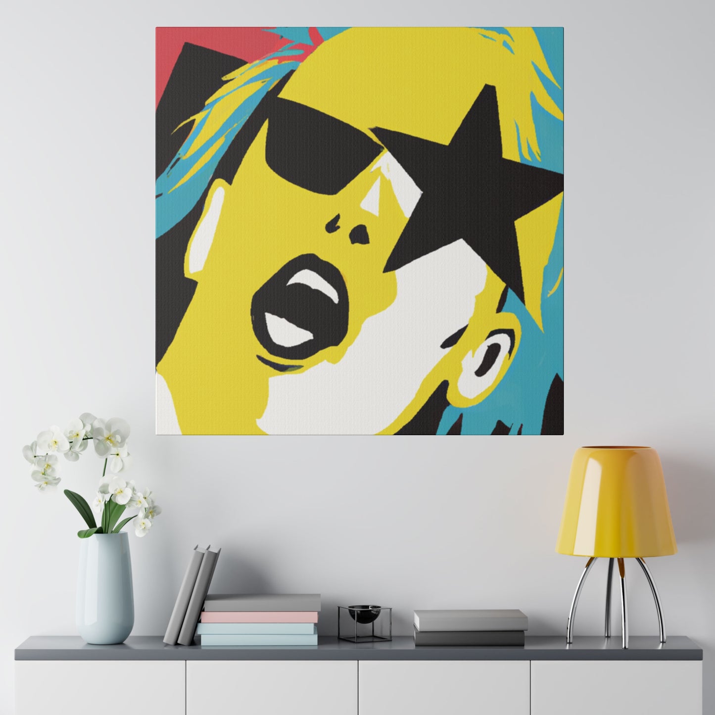 3688R - Rockstar Painting Print | Face | Abstract | Poster | Home Decor | Wall Art | Music Art | Canvas