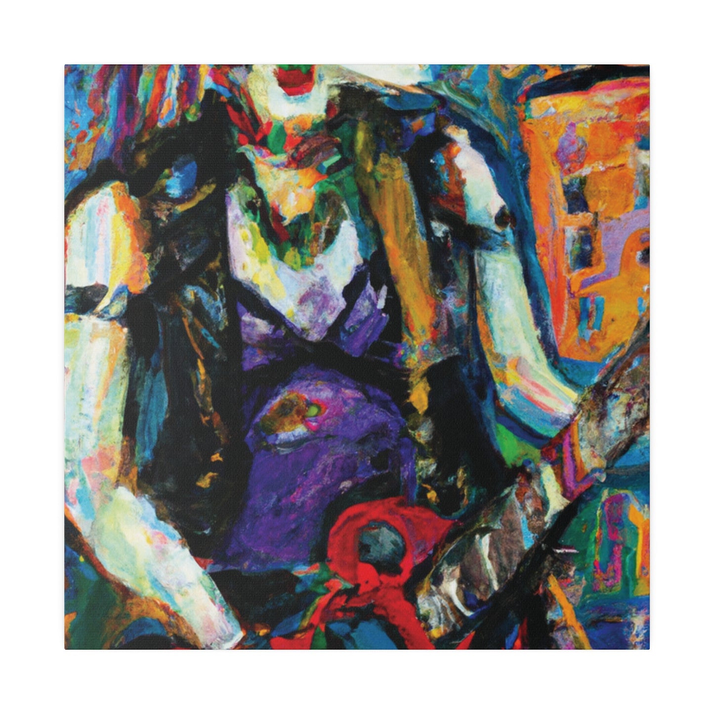6874R - Rockstar Oil Painting Style Print | Poster | Home Decor | Wall Art | Music Art | Canvas