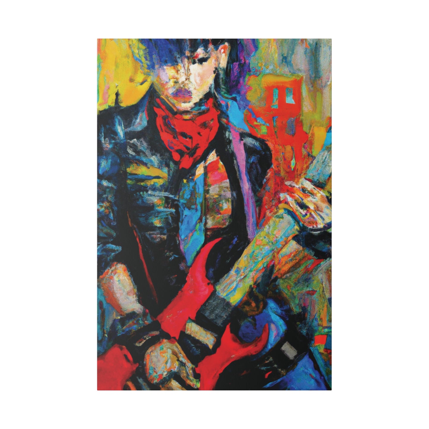 8732A - Rockstar Oil Painting Style Print | Poster | Home Decor | Wall Art | Music Art | Canvas