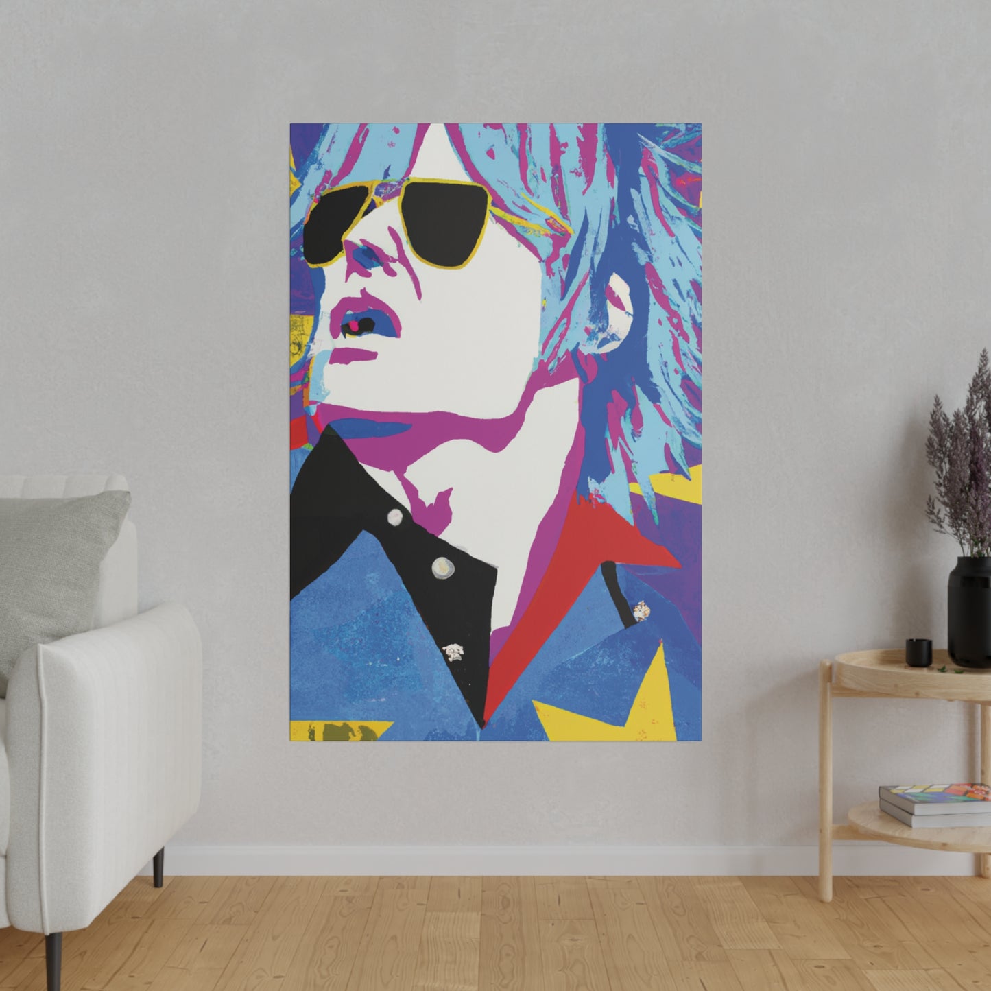 2808M - Rockstar Painting Print | Face | Abstract | Poster | Home Decor | Wall Art | Music Art | Canvas