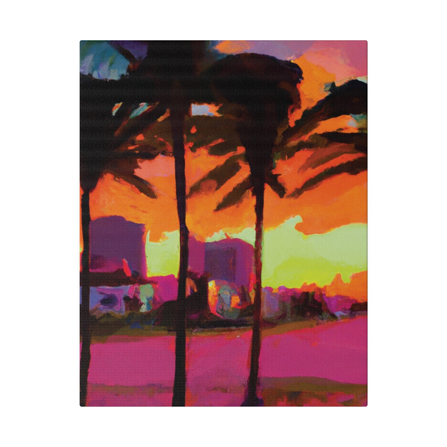 4596G - Miami Beach Sunset Painting Print | Miami | Beach | Sunset | Poster | Home Decor | Wall Art | Canvas