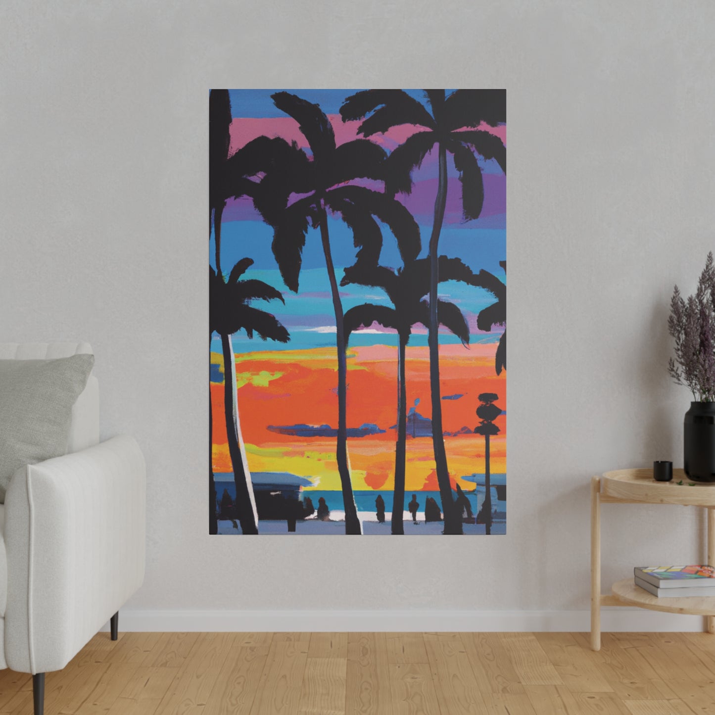 7891V - Miami Beach Sunset Painting Print | Miami | Beach | Sunset | Poster | Home Decor | Wall Art | Canvas